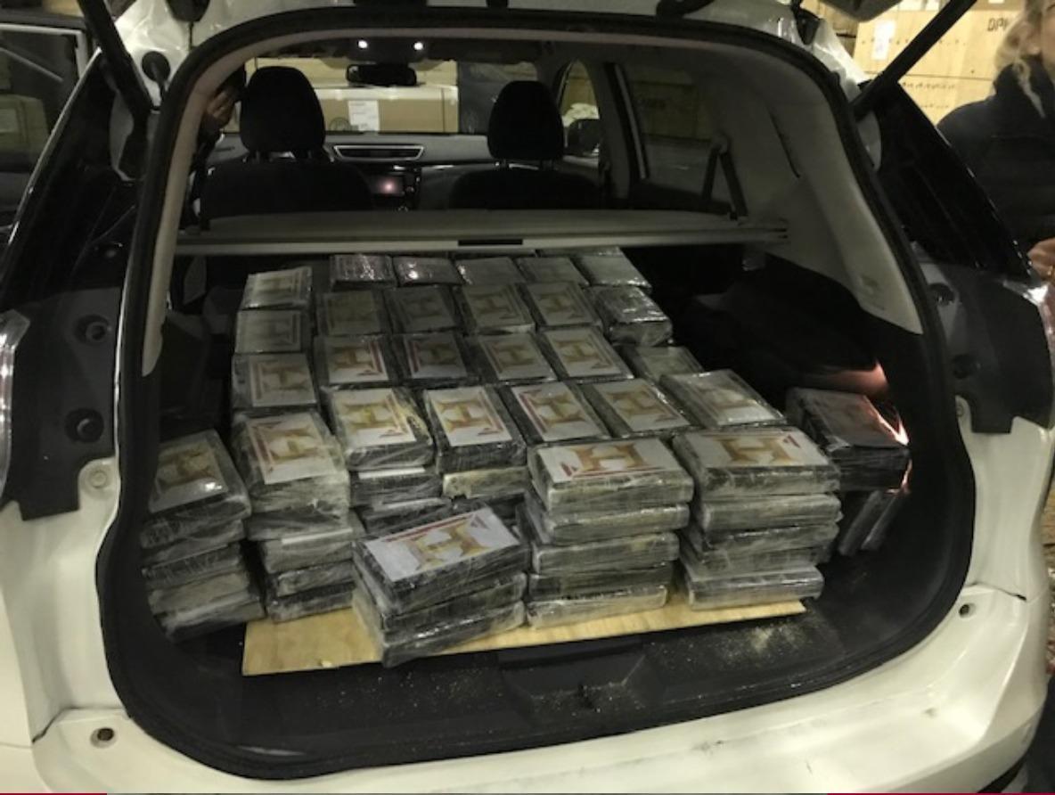 Una parte della cocaina sequestrata