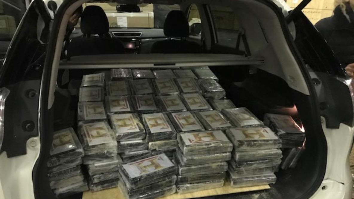 Una parte della cocaina sequestrata
