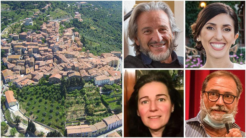 Una veduta dall’alto del borgo di Campiglia Marittima, Luca Vitellozzi, Ilaria D’Onofrio, Elisabetta Zalum e Fabrizio Chiodini