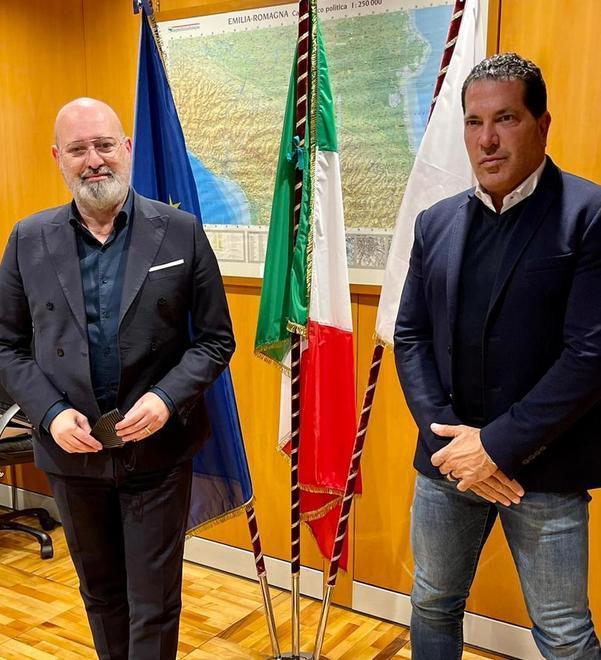 Tacopina e il d.g. Gazzoli in Regione ricevuti dal presidente Bonaccini 