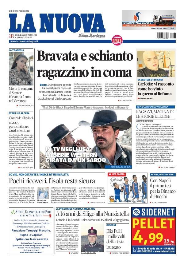 La Nuova Sardegna - Prima Pagina - 21 novembre 2021