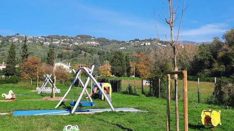 Massarosa, aceri e tigli nel parco giochi Arcobaleno a Piano di Conca: «Natura e piccoli più vicini»