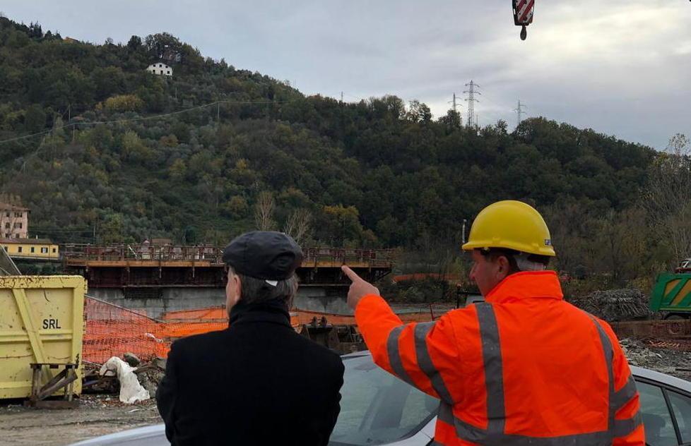 Il sopralluogo del sindaco sul cantiere di Albiano