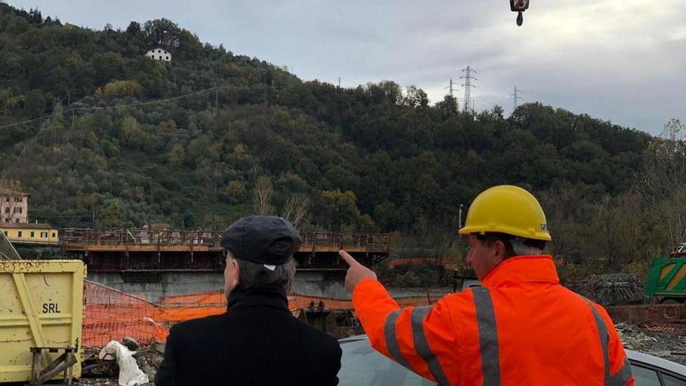 Il sopralluogo del sindaco sul cantiere di Albiano