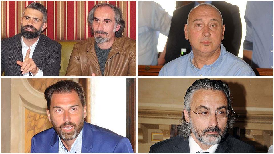 Francesco Ferrari con Giuliano Parodi nella prima conferenza stampa in vista delle elezioni 2019, Luigi Coppola, Vittorio Ceccarelli e Gianluigi Palombi