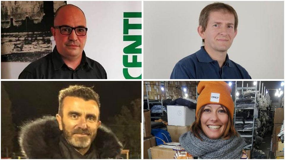 il presidente di Confesercenti Vincenzo Cananzi e il presidente di Confcommercio Marco Torchioni, Massimo Bucciantini e Francesca Catalini