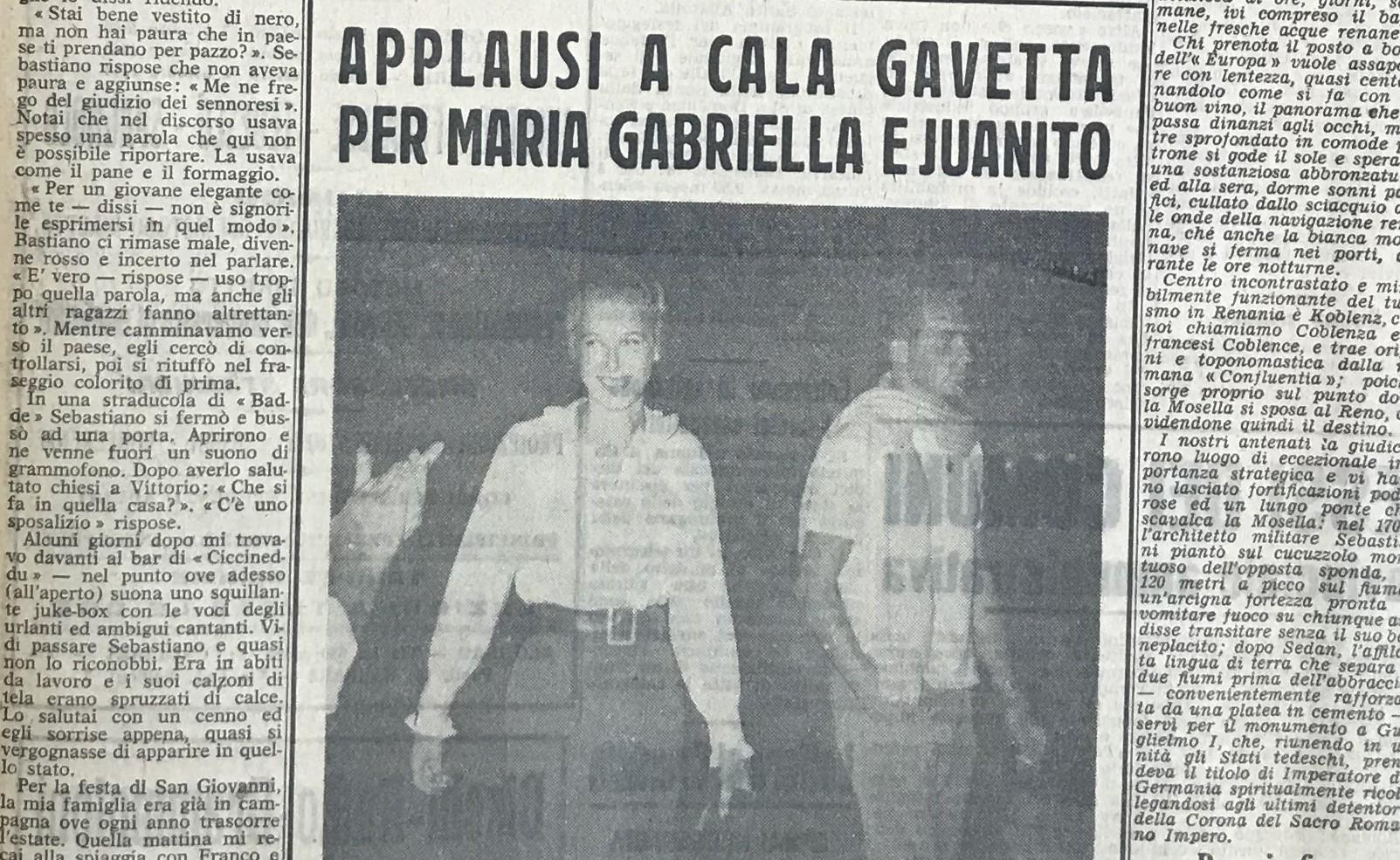 Juan Carlos, futuro re di Spagna, e la principessa Maria Gabriella di Savoia nel 1960 alla Maddalena