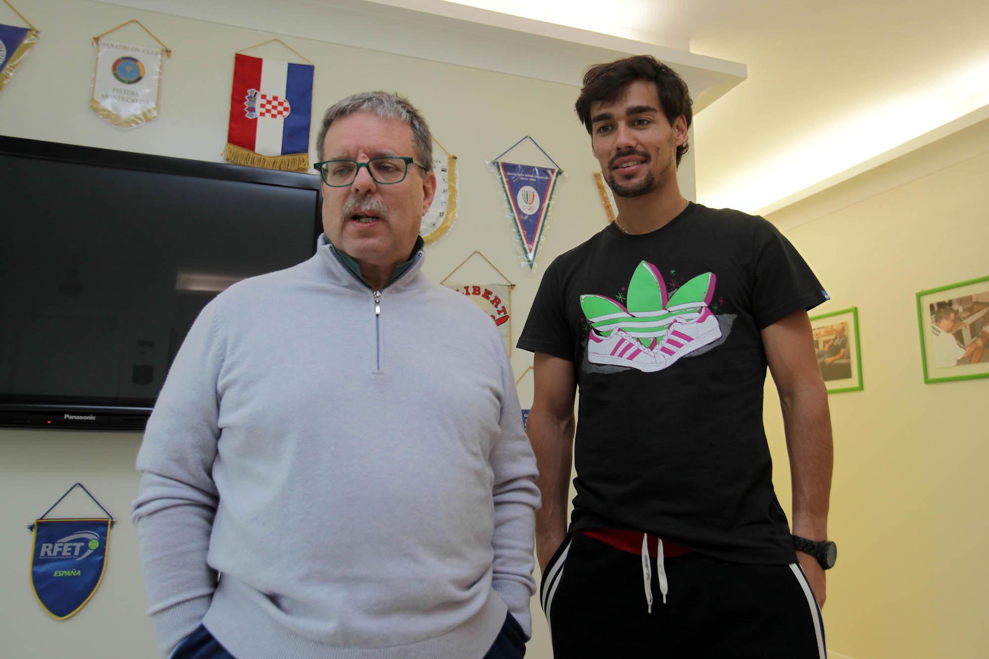 Il professor Parra con il tennista Fognini