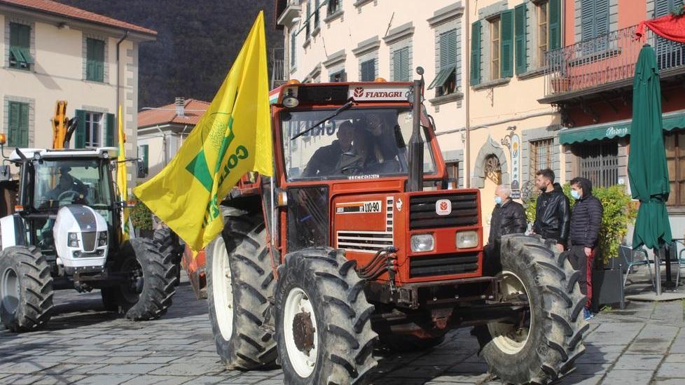 Trenta trattori sfilano per le strade del paese