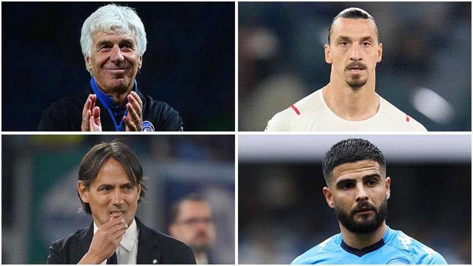 Gian Piero Gasperin, Zlatan Ibrahimović, Simone Inzaghi e Lorenzo Insigne