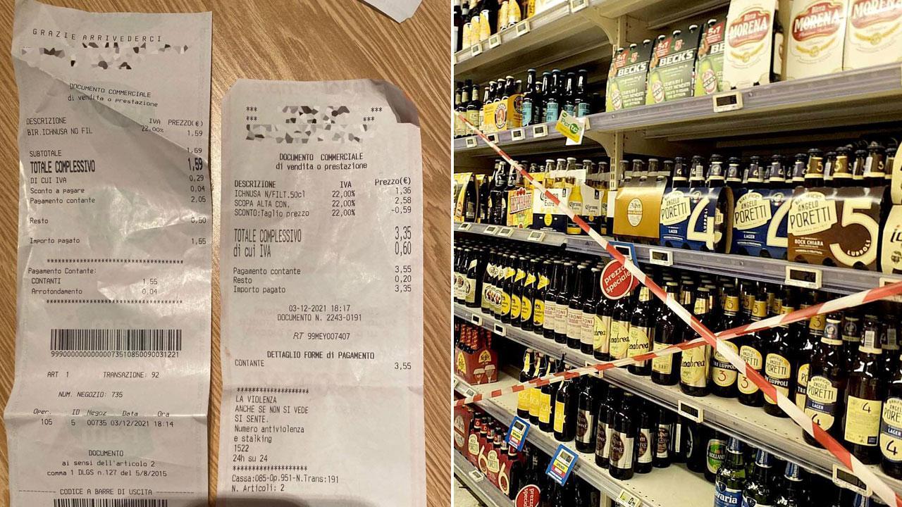 Gli scontrini dell’imprenditore e il reparto dove si vieta la vendita di alcolici