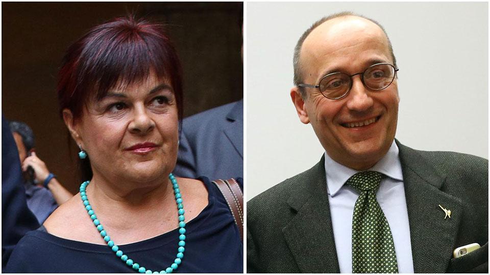 Stefania Pezzopane (Pd) e Alberto Bagnai (Lega)