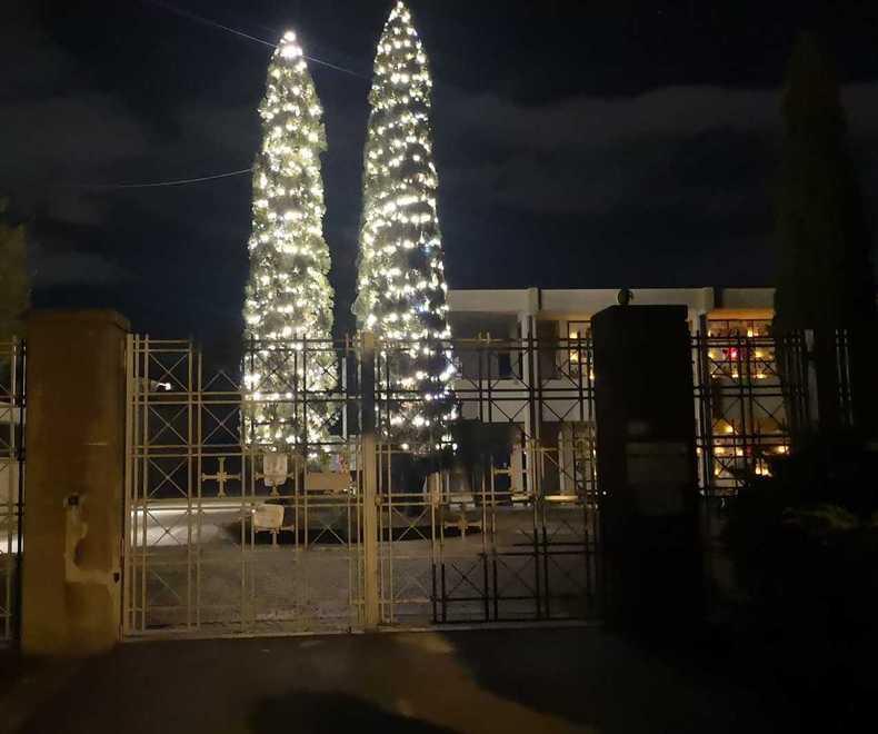 A Fucecchio anche gli alberi del cimitero addobbati con le luci natalizie 