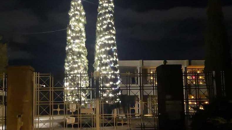 A Fucecchio anche gli alberi del cimitero addobbati con le luci natalizie