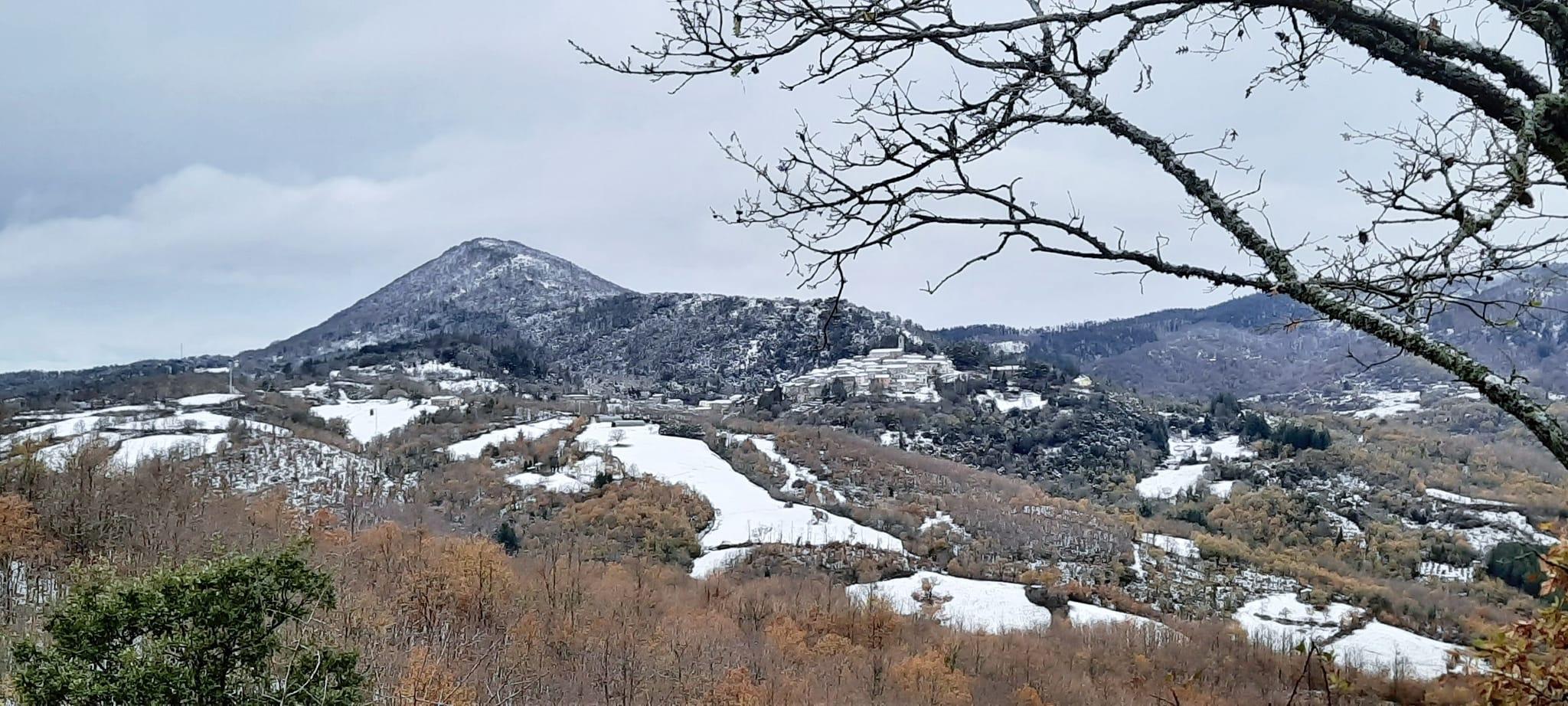 Neve nella zona di Gerfalco (Foto di Cristina Parrini)