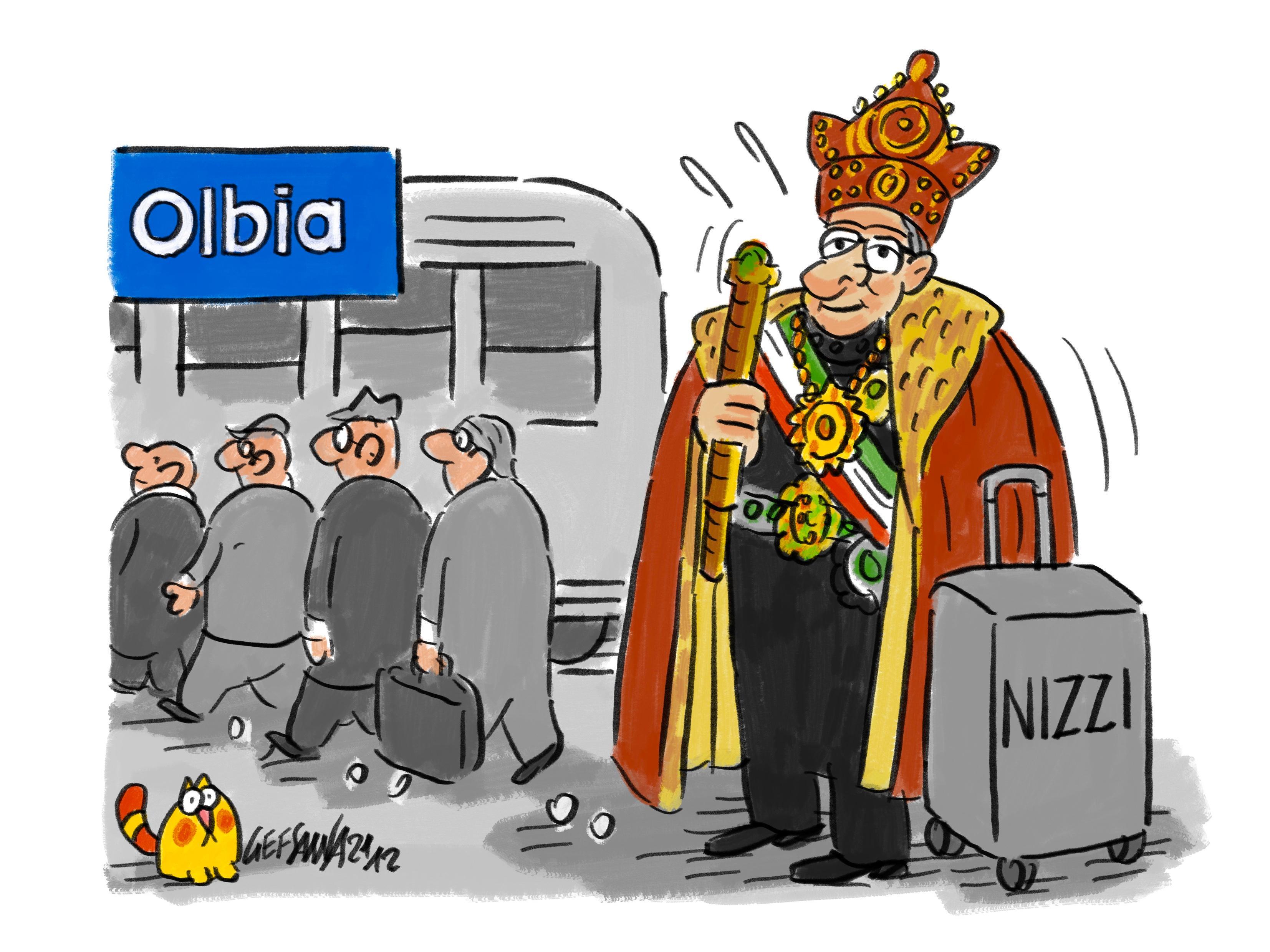 La vignetta di Gef: strada intitolata all'ex scià di Persia, a Olbia monta la polemica