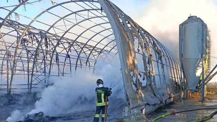 Modena. Rogo a Ganaceto vanno a fuoco 1.500 rotoballe «Cortocircuito nel trattore»