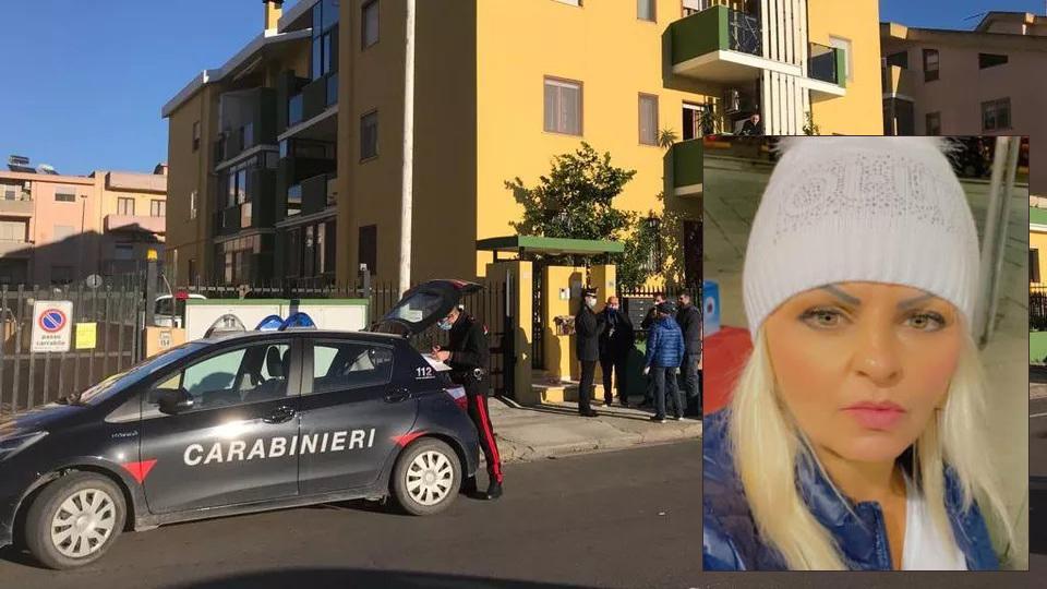 La palazzina dove è avvenuto il delitto e nel riquadro la 50enne romena uccisa