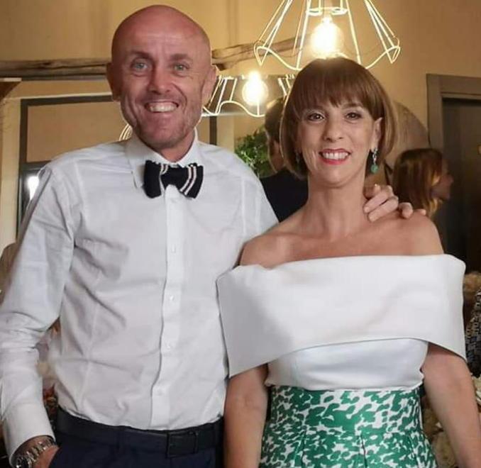 Marco Bellifemini e la moglie Francesca Rossi nel giorno del matrimonio