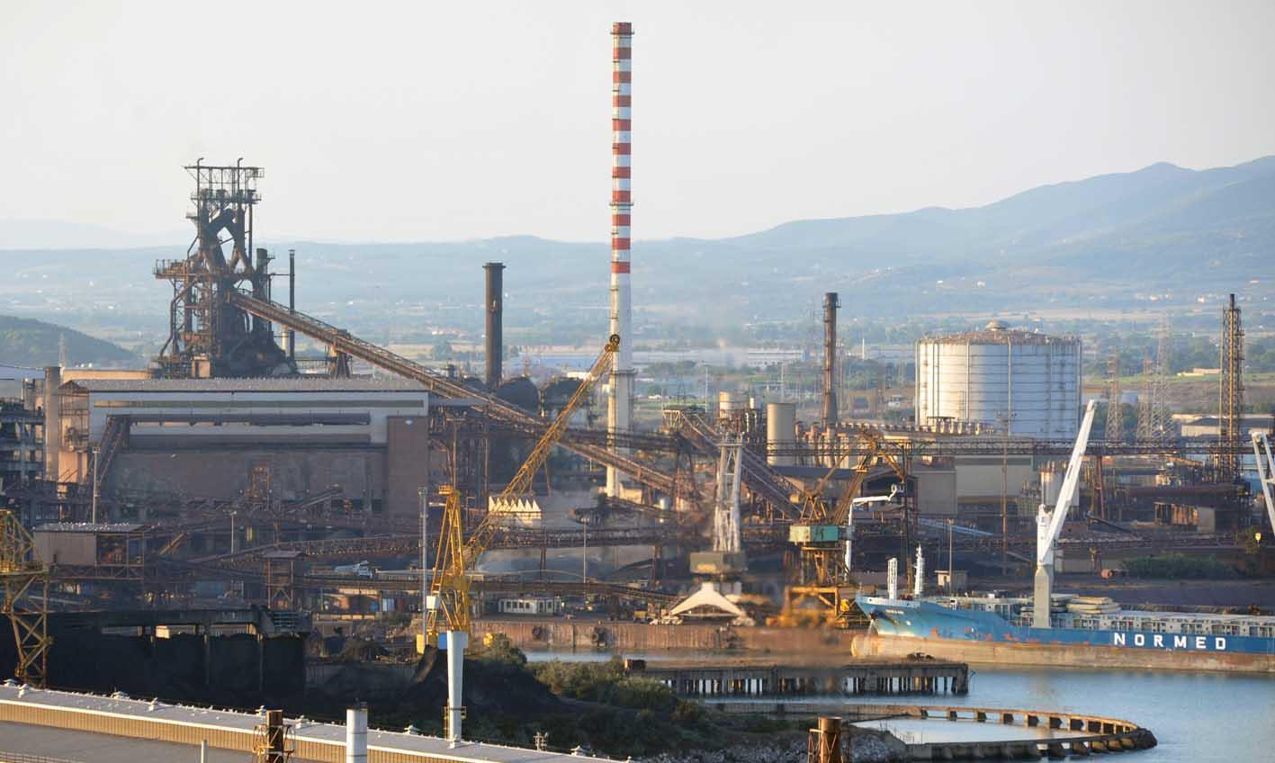 La fabbrica Jsw vista dal porto