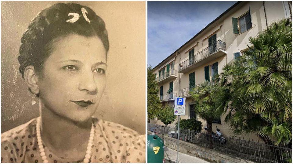 Clelia Croce detta “Nerina”, a destra l’ex Villino Rosa di via Gioberti
