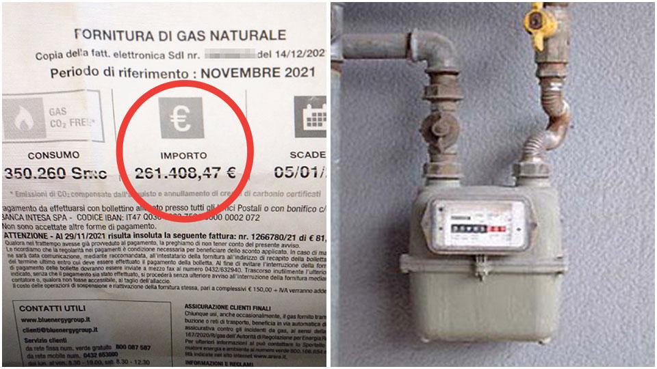 Super bolletta del gas da 261mila euro: com'è nato l'errore e le scuse della società