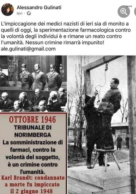 «Medici vaccinatori impiccati come i nazisti» No vax indagato per istigazione a delinquere 