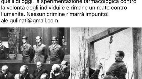«Medici vaccinatori impiccati come i nazisti» No vax indagato per istigazione a delinquere