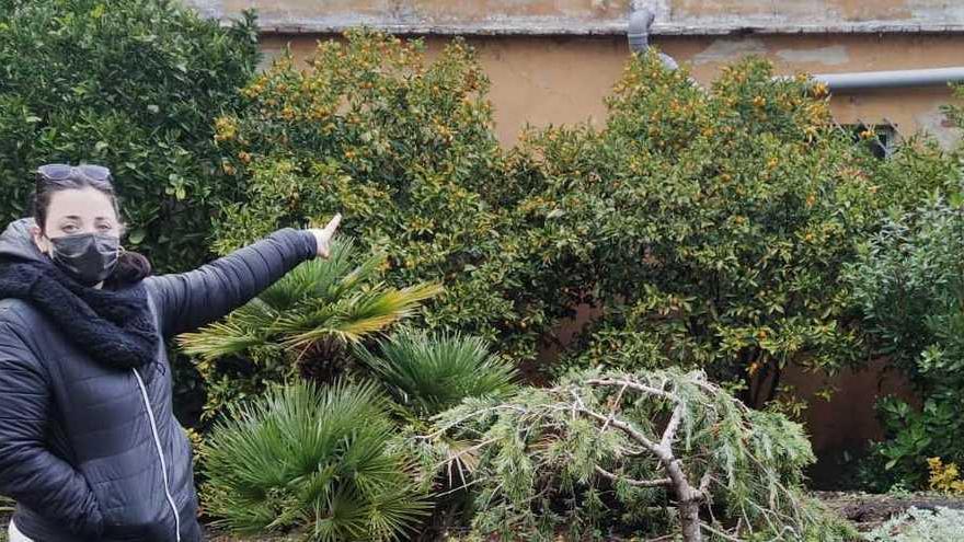 Sara Costa indica la finestra da cui sono entrati i ladri
