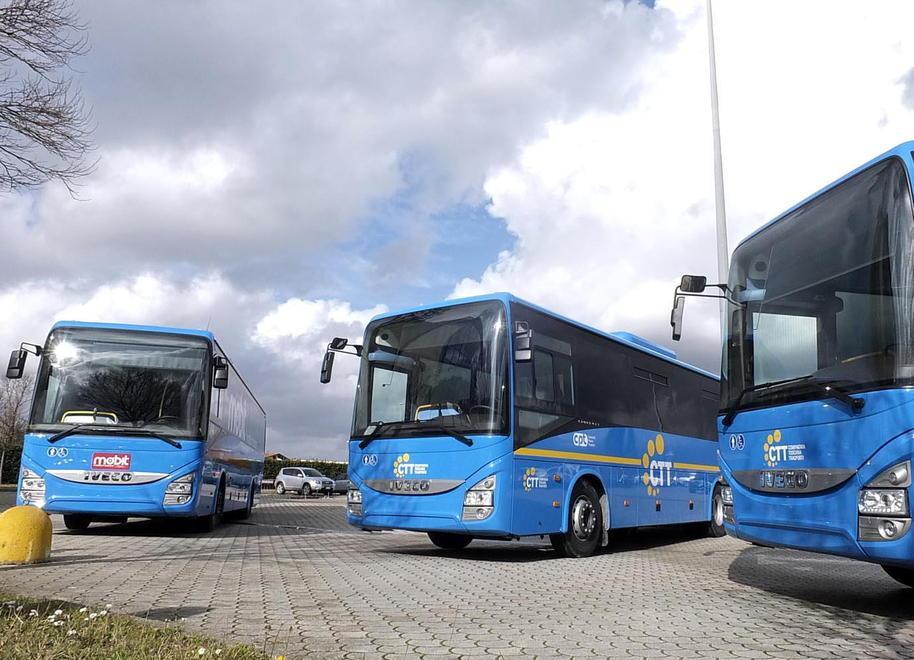 Alcuni dei bus di linea che collegano Rosignano a Piombino