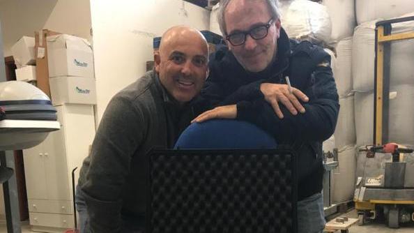 Da sinistra D’Onofrio e Castaldini con un filtro Domina