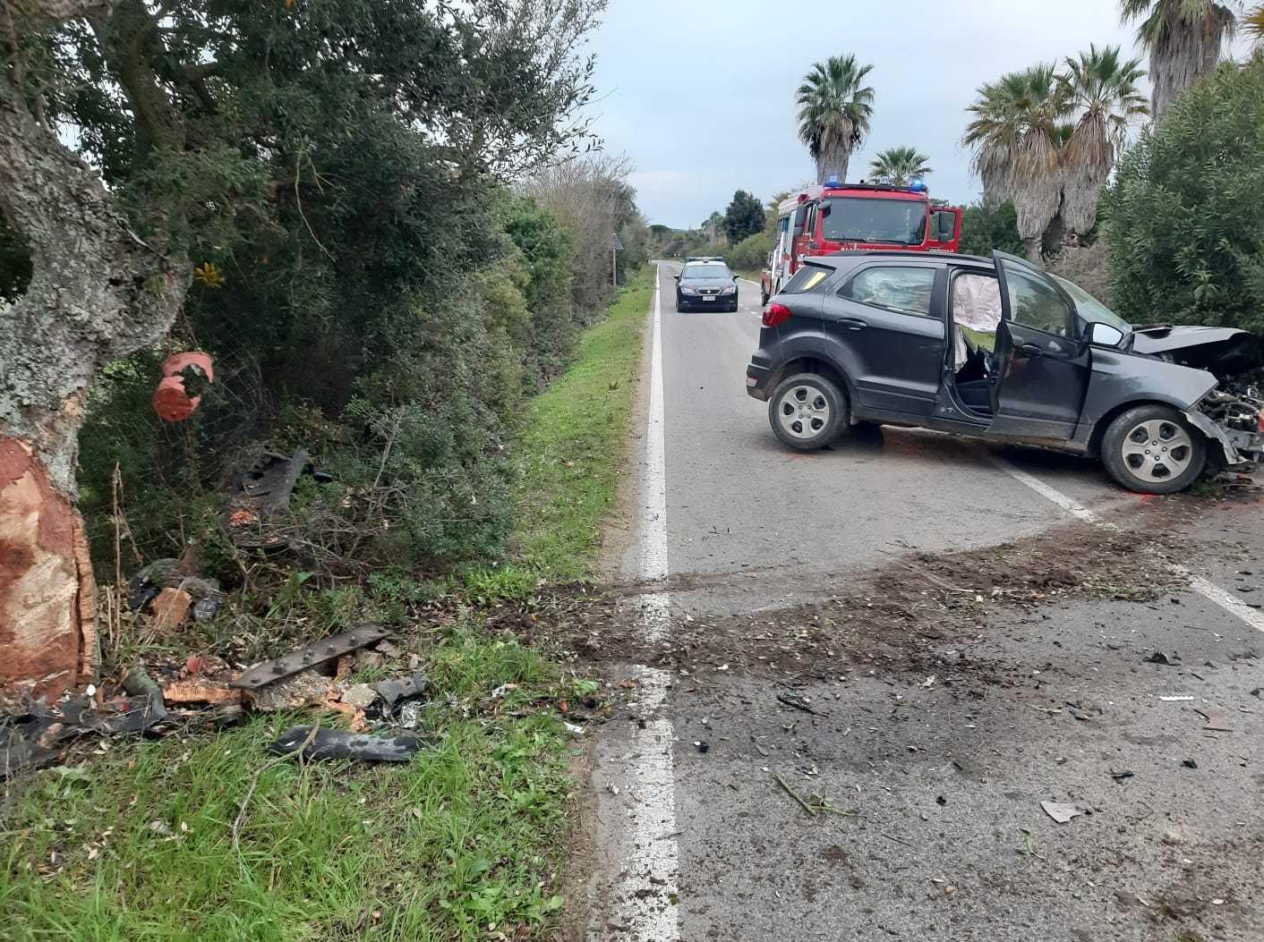 Con l’auto contro una quercia sulla Rudas-Olmedo: è grave 