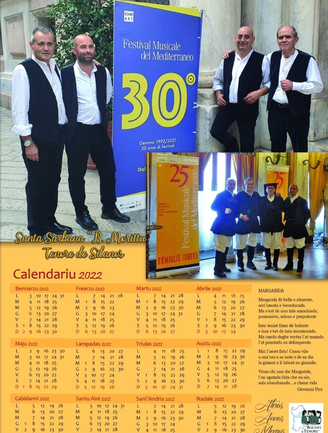 Calendario in versi del Santa Sarbana 