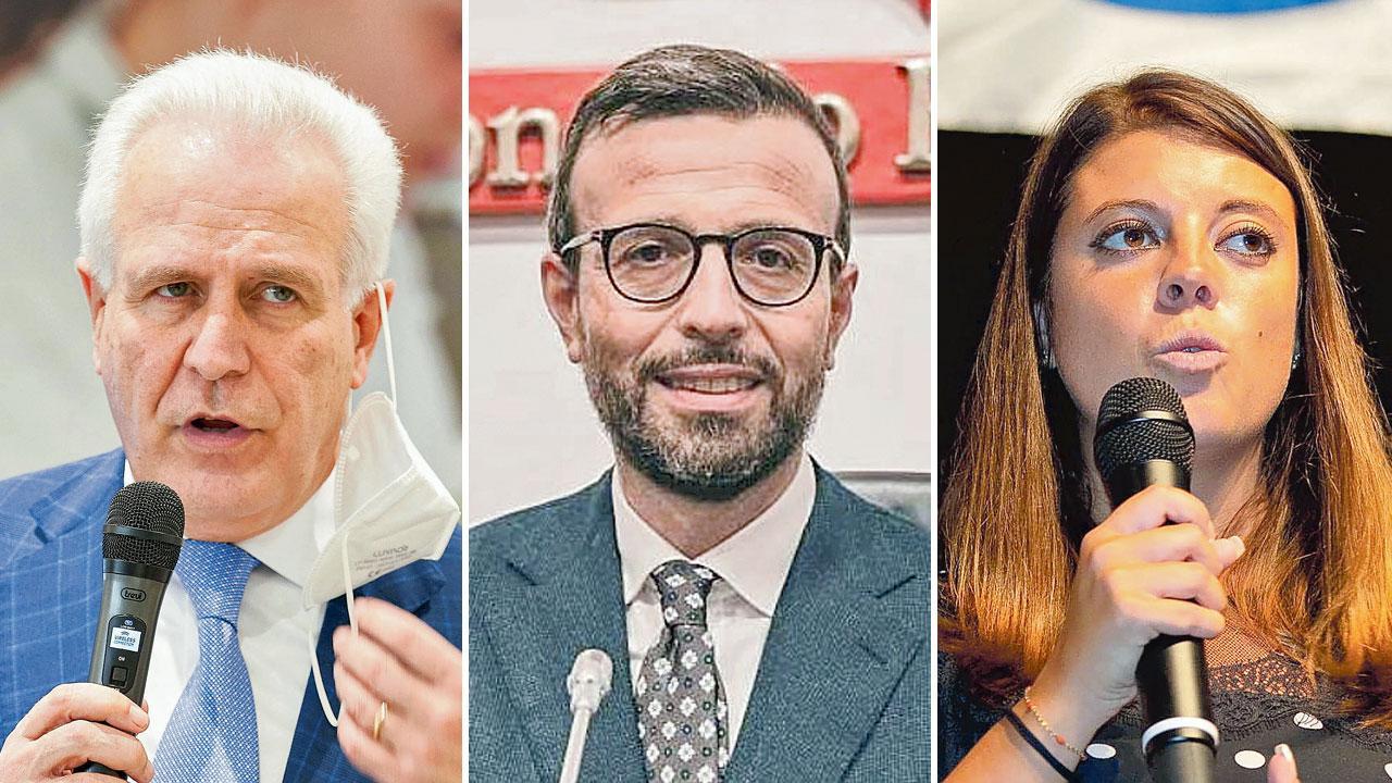 A sinistra Eugenio Giano, nel centro Antonio Mazzeo, a destra Elisa Montemagni