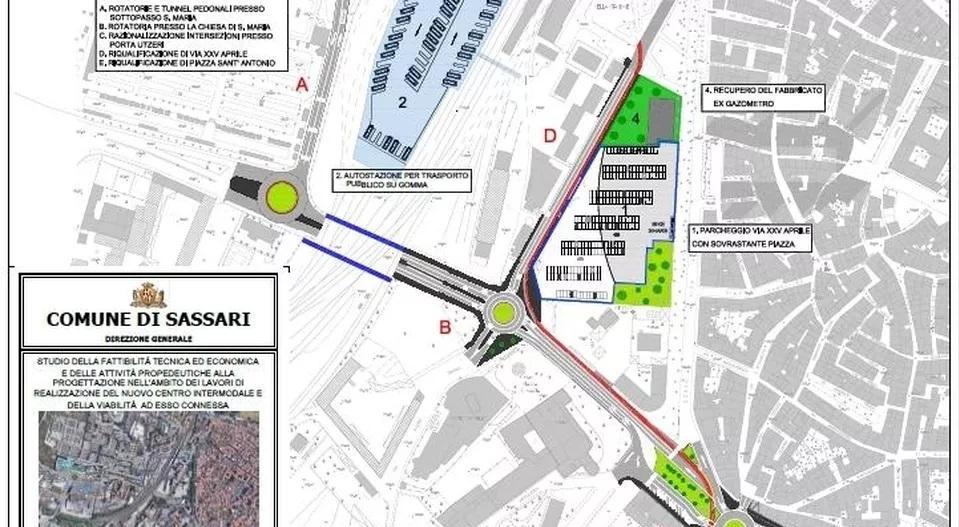 Mobilità a Sassari, centro intermodale: si parte dalle rotatorie