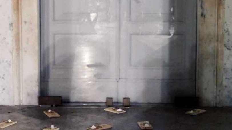 Trappole per topi di fronte all’Animosi L’opera choc di Siani