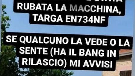 Auto rubata davanti al posto di lavoro Potrebbe servire per compiere furti