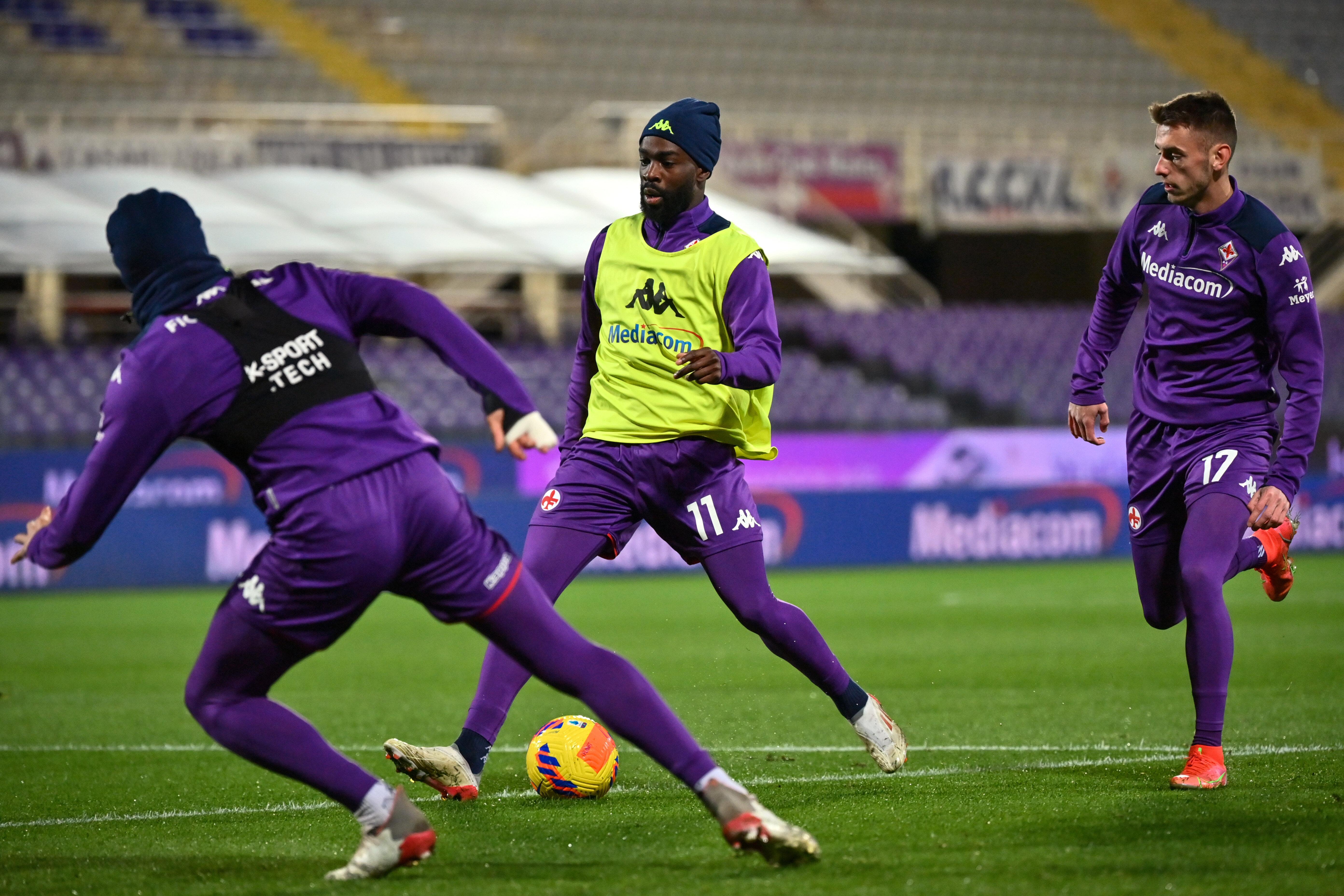 Un allenamento della Fiorentina in vista del ritorno in campo dopo un lungo stop