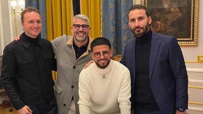 L’avvocato Dario Bova (primo a destra) con Insigne, il procuratore Pisacane e l’altro legale Ferrara