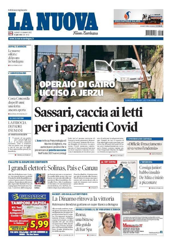 La Nuova Sardegna - Prima Pagina - 13 gennaio 2022
