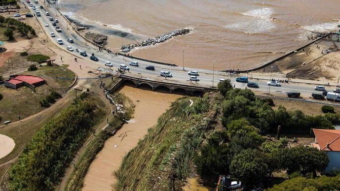 L’area dei Tre Ponti e la foce del rio Ardenza visti dall’alto all’indomani dell’alluvione del 2017