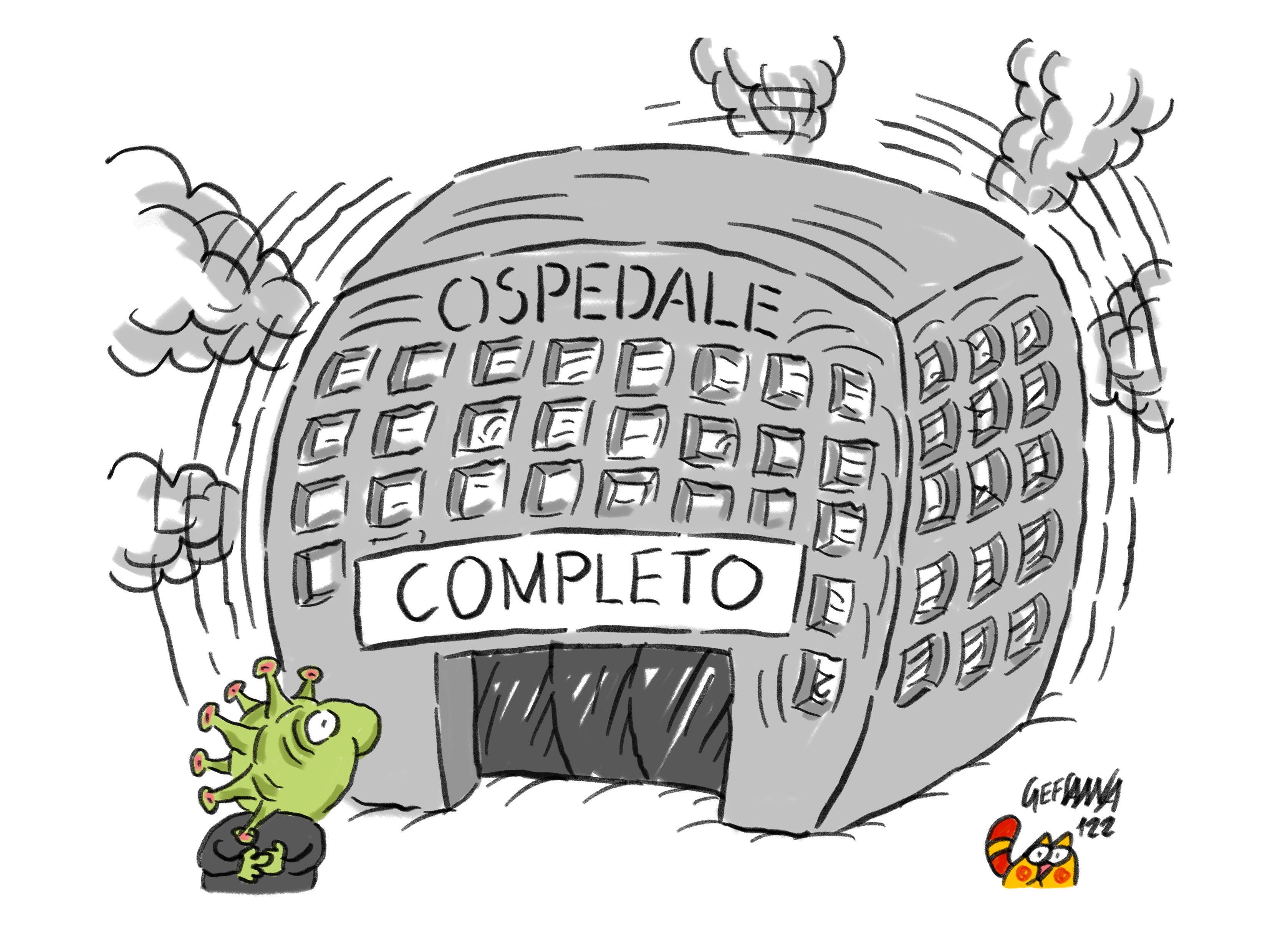 La vignetta di Gef: Covid, gli ospedali in affanno