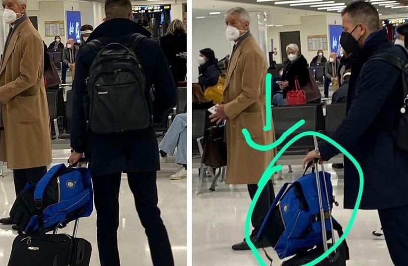 Doveri all’aeroporto con lo zaino dell’Inter