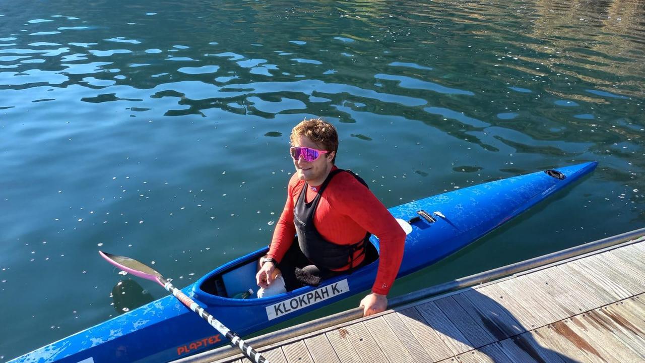 Christian Volpi in canoa