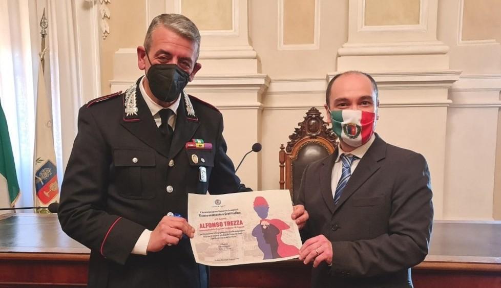 Promosso sottotenente il carabiniere Trezza ha salutato la cittadina