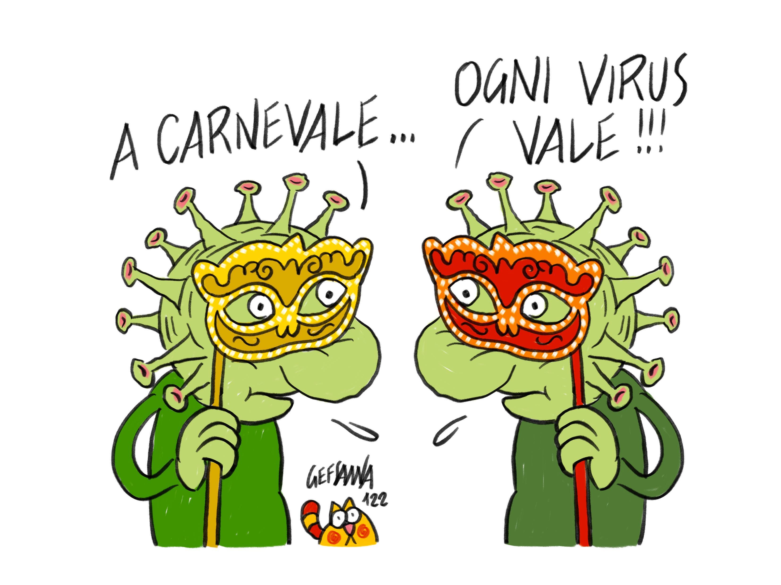 La vignetta di Gef: il virus condiziona gli eventi del carnevale