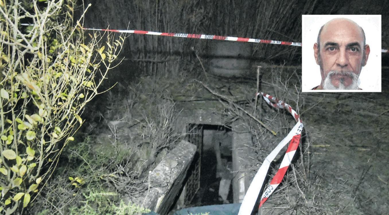 Il pozzo dove è stato ritrovato il cadavere di Giuseppe Sideri (nella foto del riquadro)