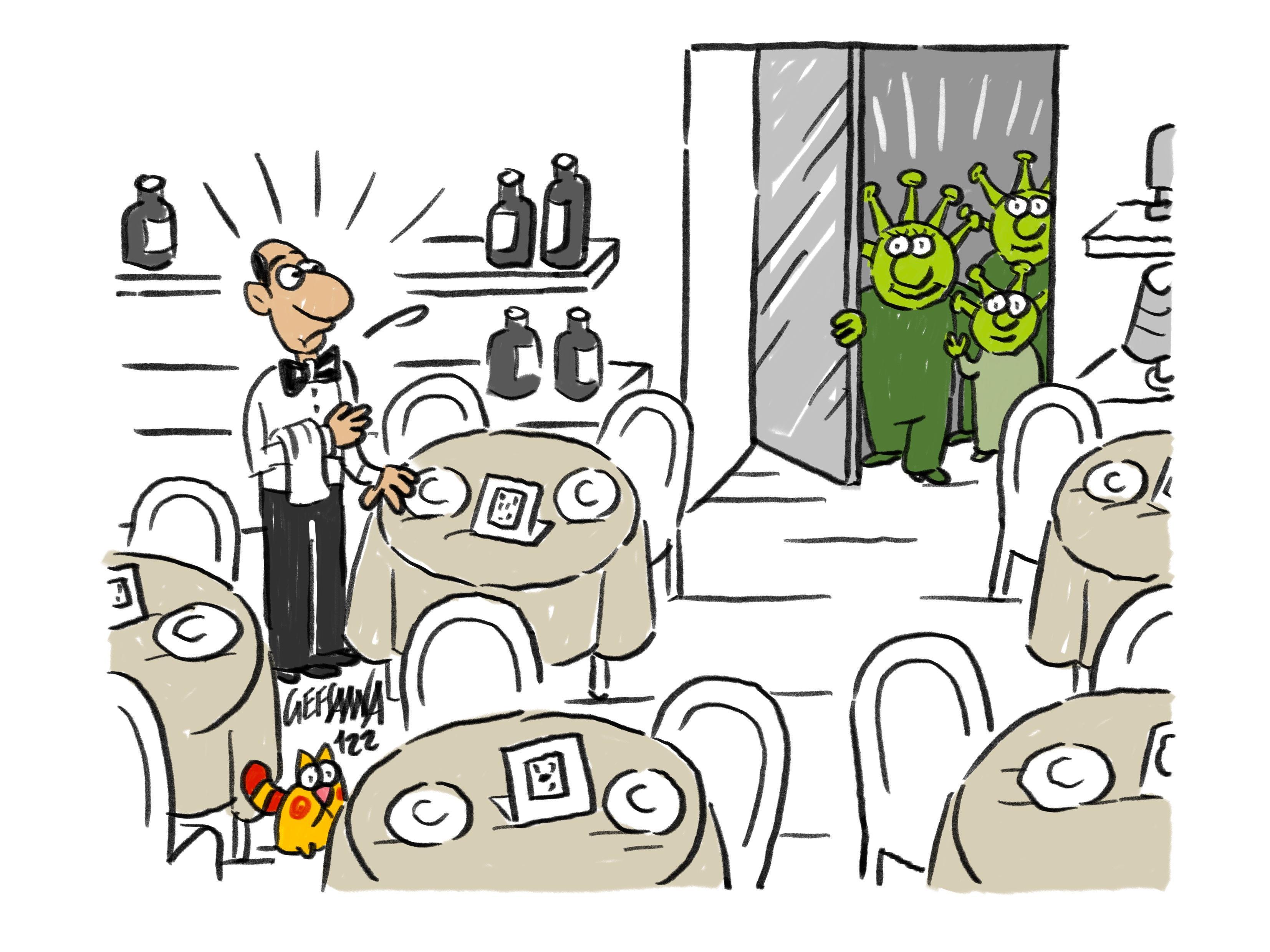 La vignetta di Gef: la crisi continua, per bar e ristoranti è un nuovo lockdown 