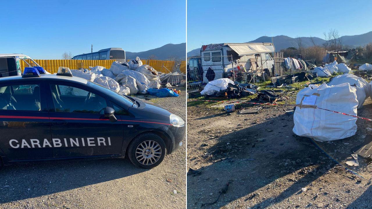 L’intervento dei carabinieri nel terreno agricolo di via Rinascita, a Casalguidi, dove quasi trent’anni fa Michele Di Palma aprì senza autorizzazioni la sua attività di sfasciacarrozze e dove nel tempo ha continuato ad accumulare rifiuti e scarti di vario genere: per lui, oltre al sequestro disposto dalla procura della Repubblica di Pistoia, è scattata la denuncia per gestione abusiva di discarica e per incendio illecito di rifiuti