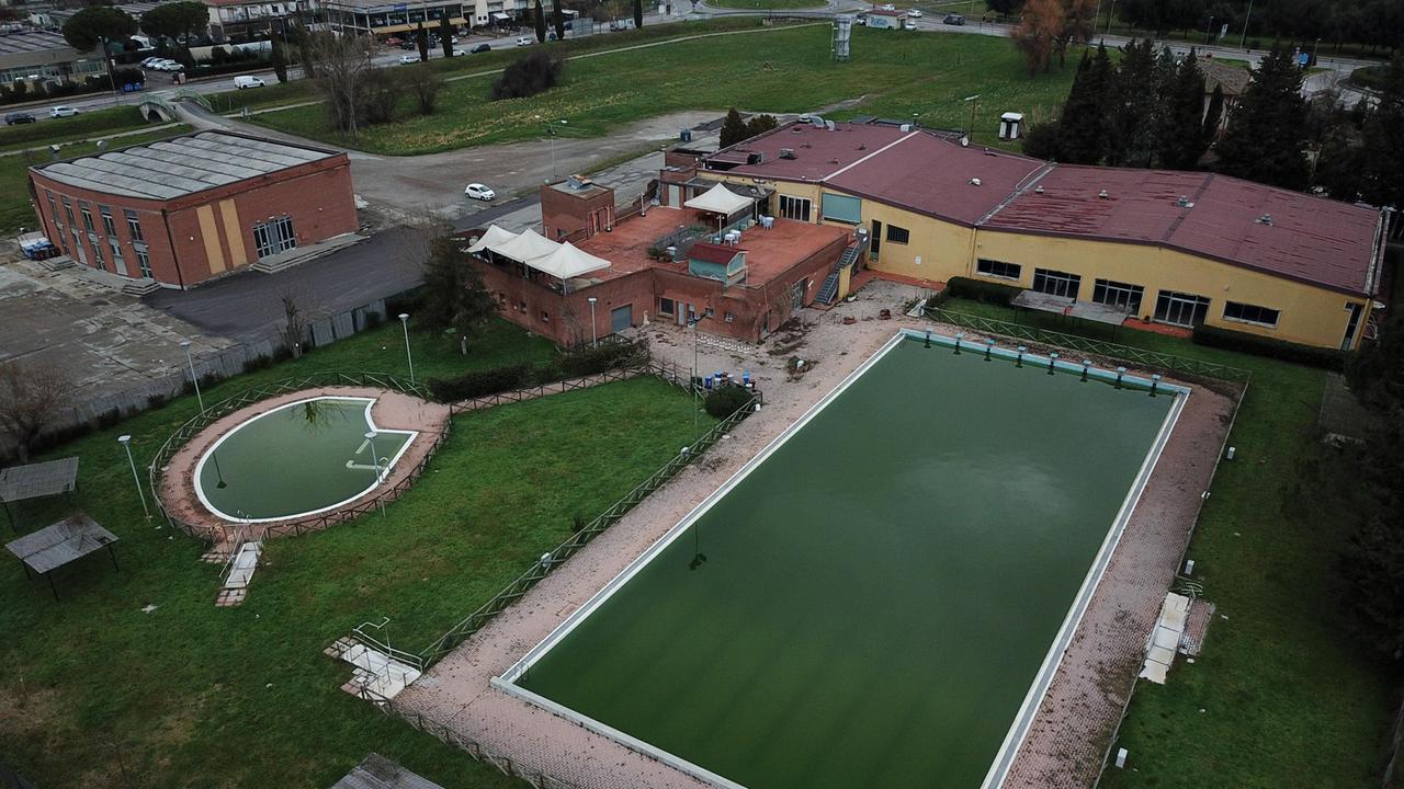 Il complesso della piscina Fiammetta visto dall’alto